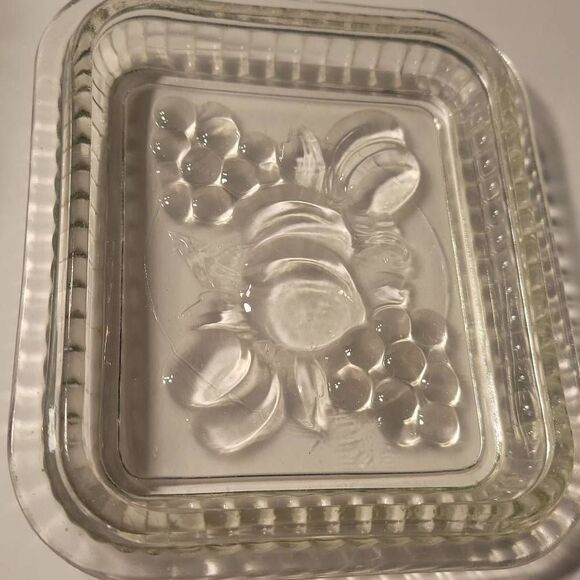 Vintage Federal Refrigerator Dish w/lid Ribbed Clear Depression Glass Fruit - Picture 7 of 8